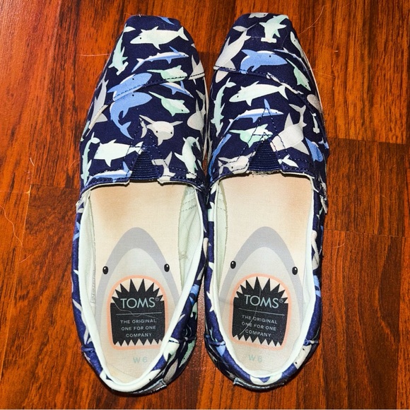 Toms Alpargata Blue Depths Shark Waters Women’s Shoes Size 6 - Picture 6 of 10